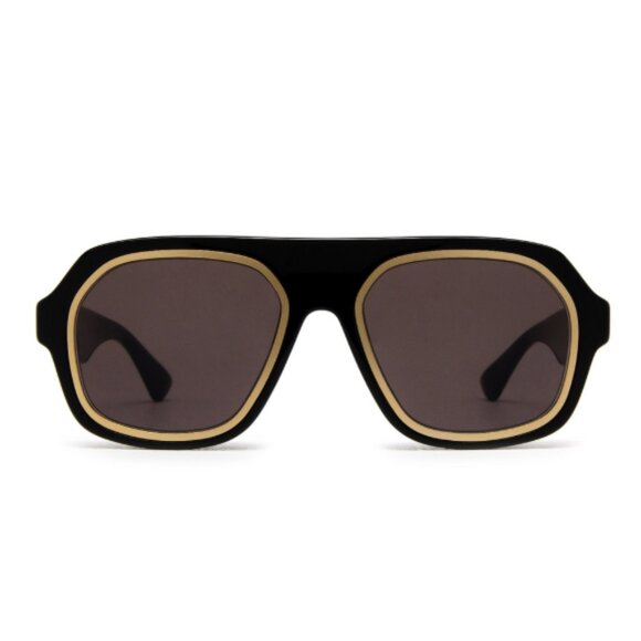 NEW BOTTEGA VENETA SUNGLASSES, BLACK GOLD UNISEX EYEWEAR BOTTEGA VENETA - Picture 3 of 4